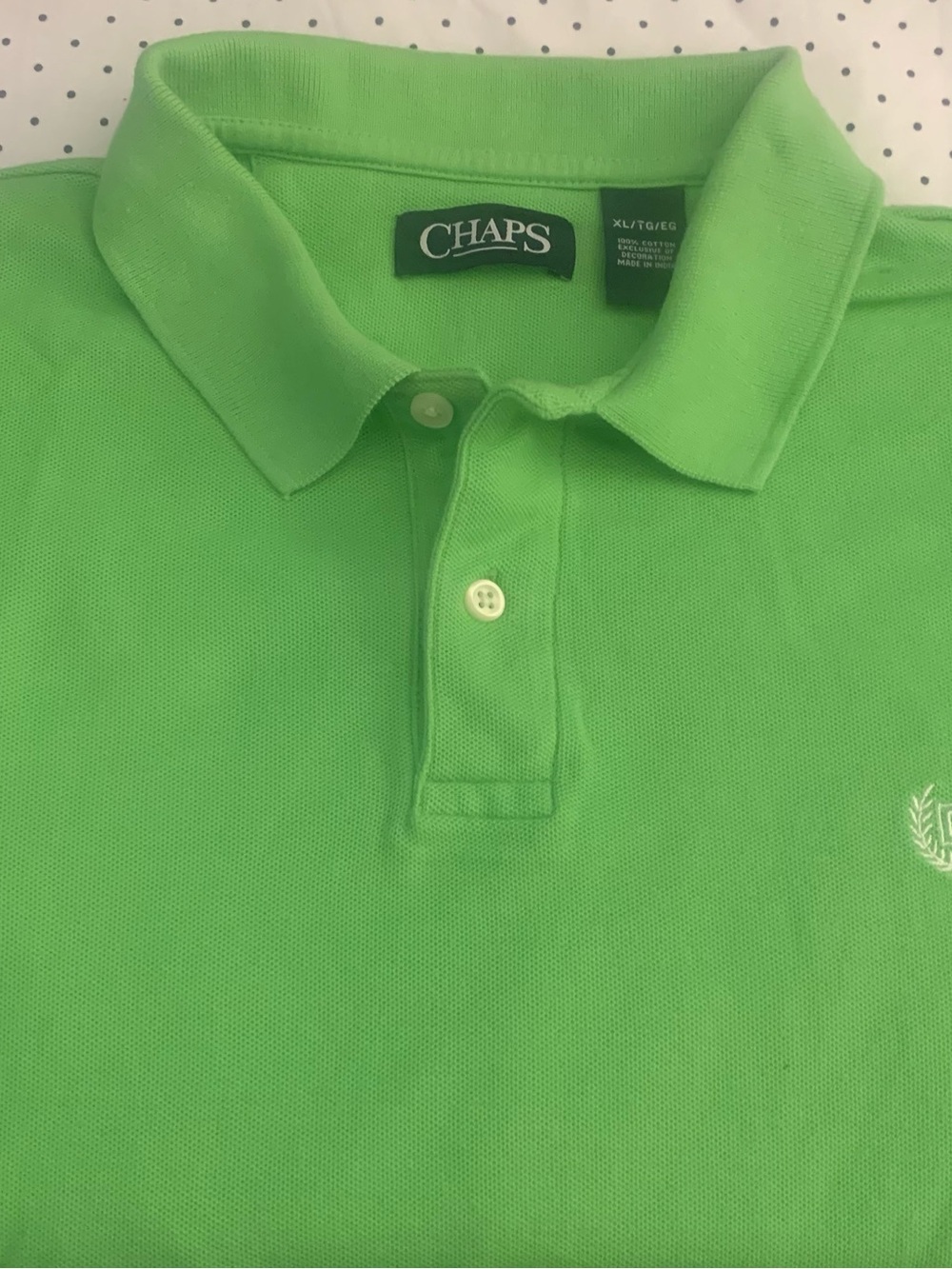 CHAPS SS All Cotton Lime Green Polo